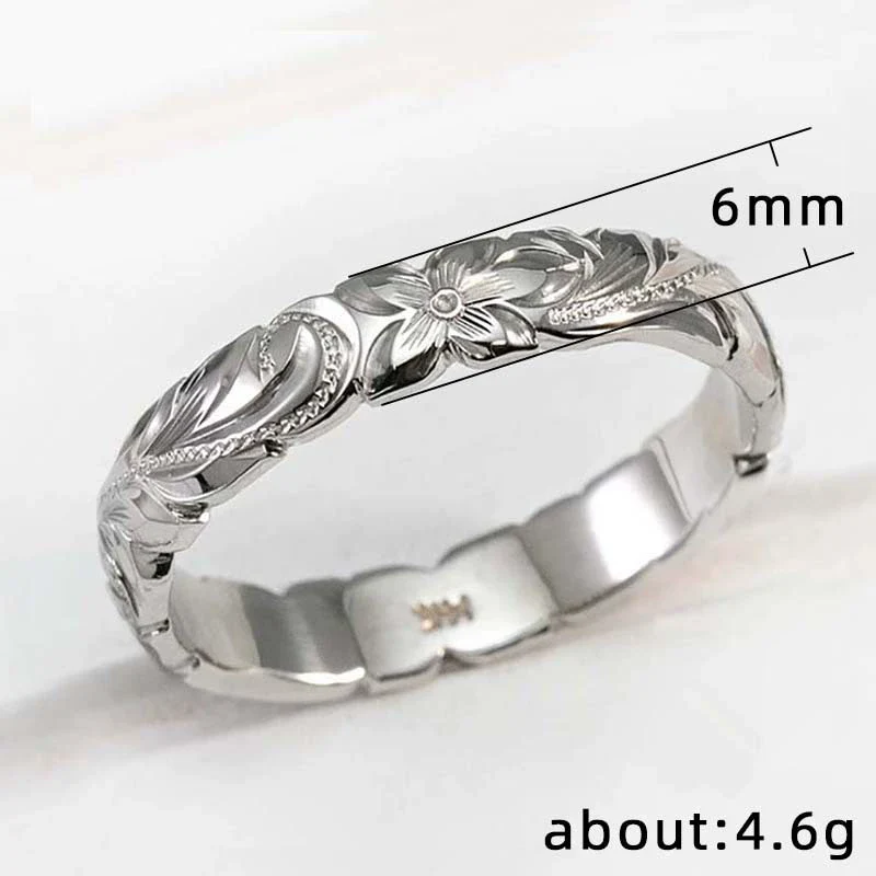Floating Carved Rose Copper Ring With 14K Gold Plated Electroplating For Women - Image 4