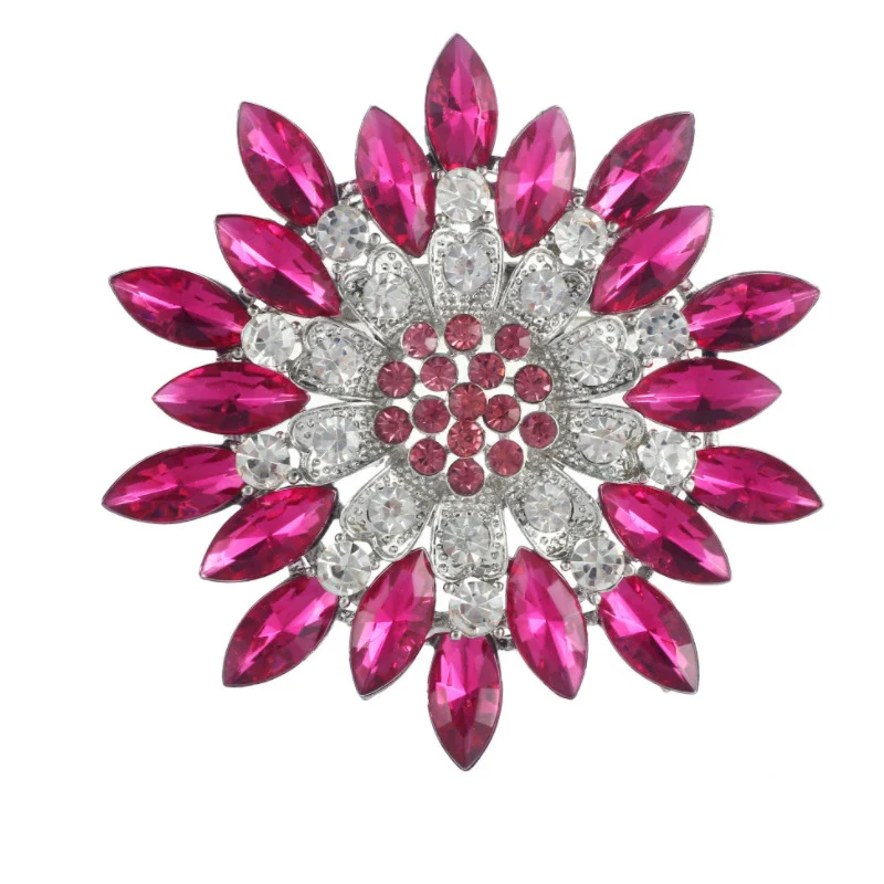 Flower Encrusted Alloy And Acrylic Brooch Electroplated Women's And Unisex Clothing Accessory - Image 15
