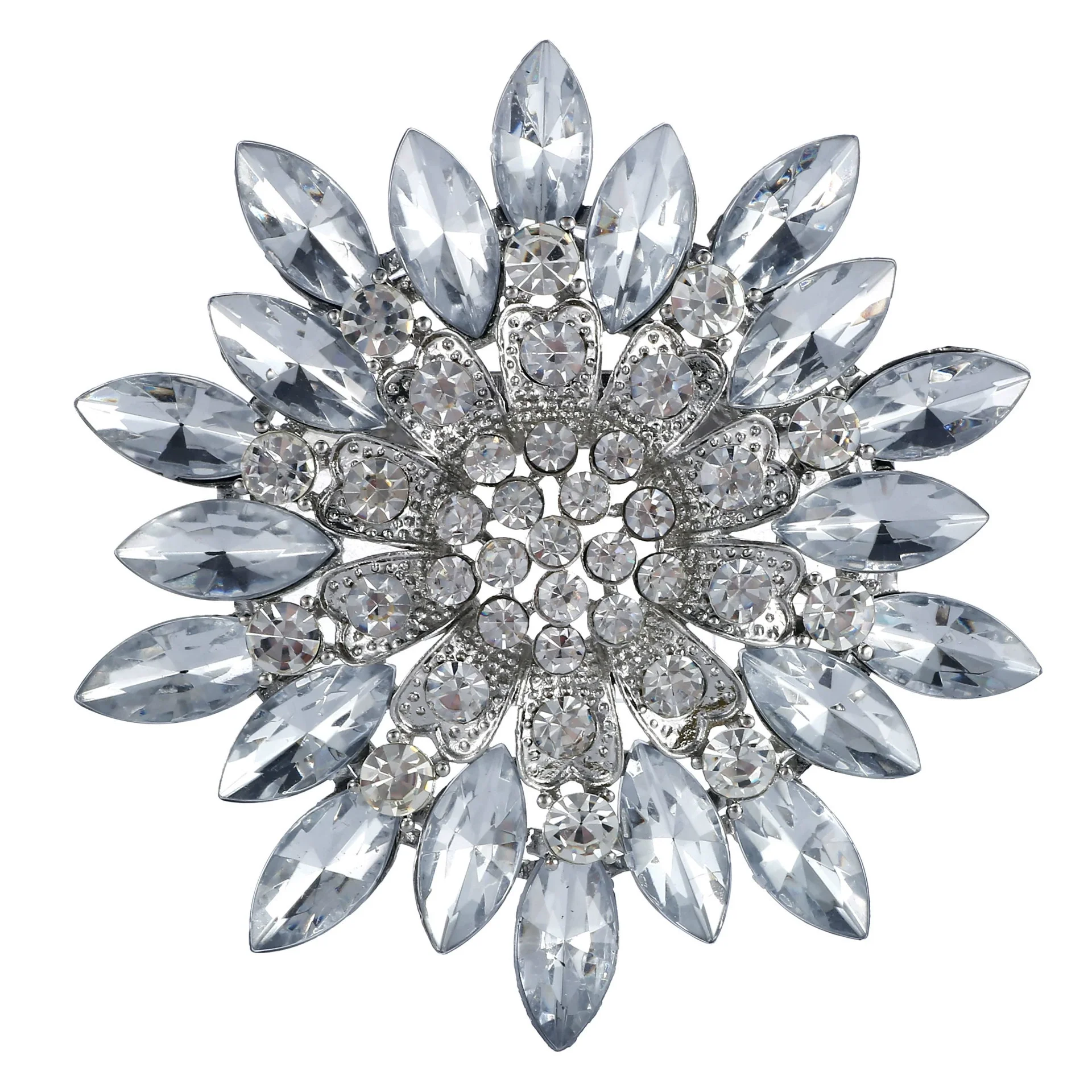 Flower Encrusted Alloy And Acrylic Brooch Electroplated Women's And Unisex Clothing Accessory - Image 16
