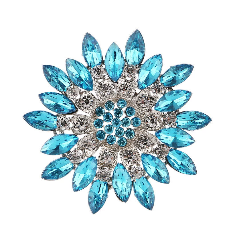 Flower Encrusted Alloy And Acrylic Brooch Electroplated Women's And Unisex Clothing Accessory - Image 20