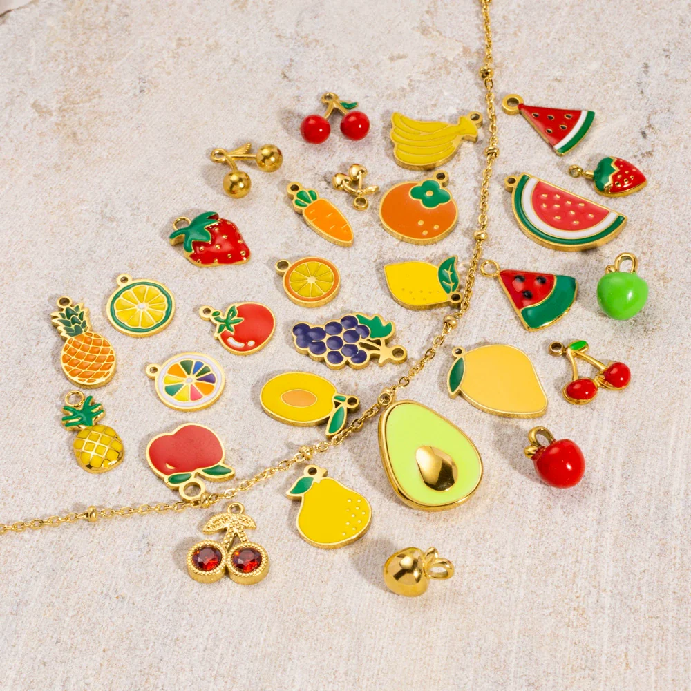 Fruit Series Stainless Steel Dripping Oil Small Pendant - Image 3