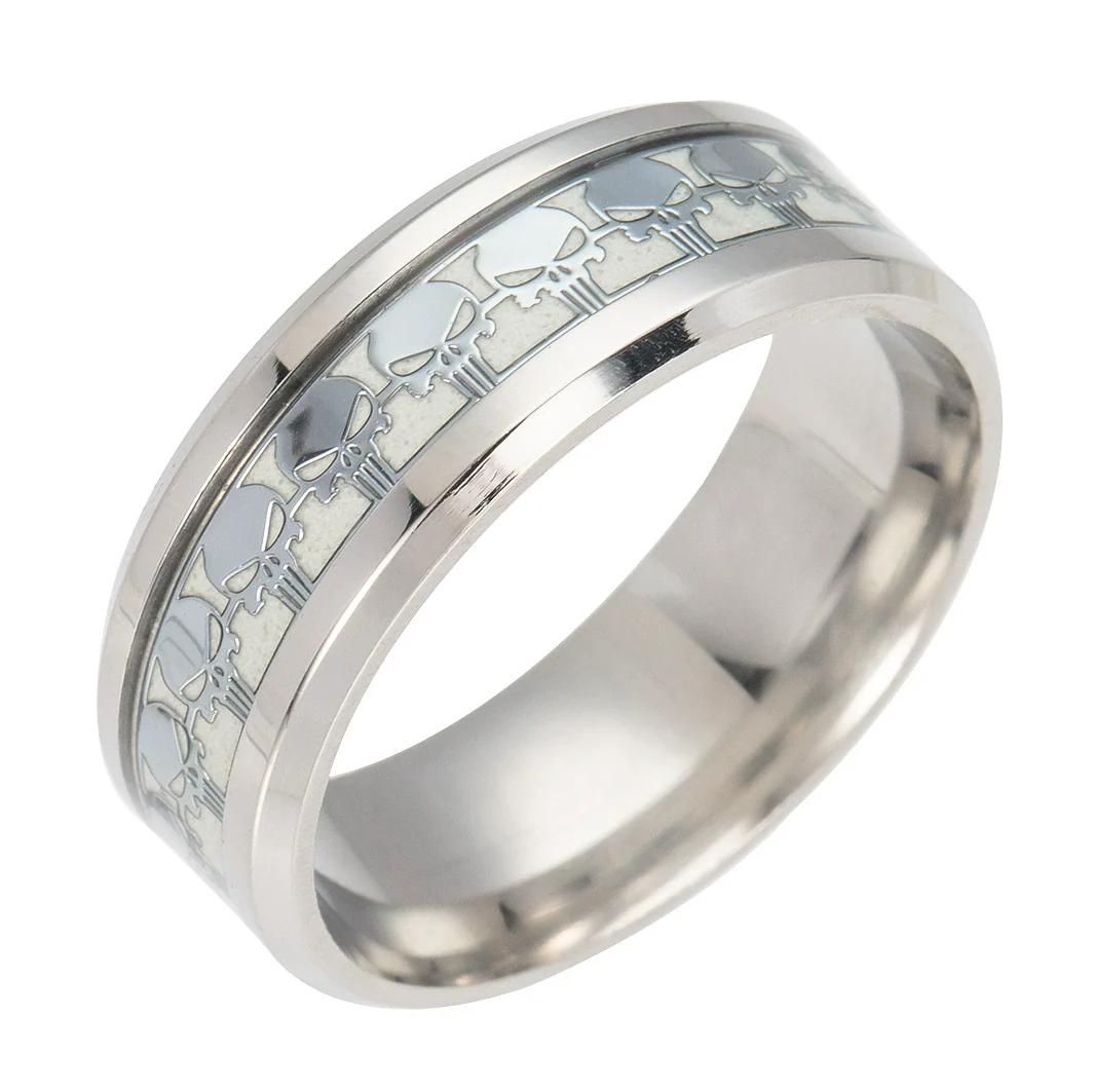 Game Peripheral Ring Stainless Steel With Letters Numbers Text Dripping Oil Luminous Jewelry - Image 5