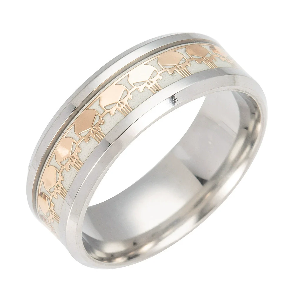 Game Peripheral Ring Stainless Steel With Letters Numbers Text Dripping Oil Luminous Jewelry - Image 6