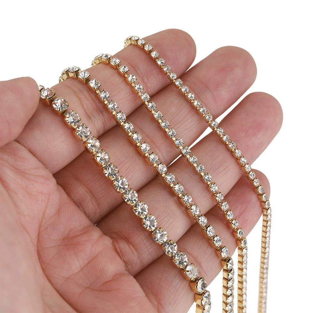 Garment Accessories Square Metal Electroplated Water Drill Claw Chain For Jewelry - Image 4
