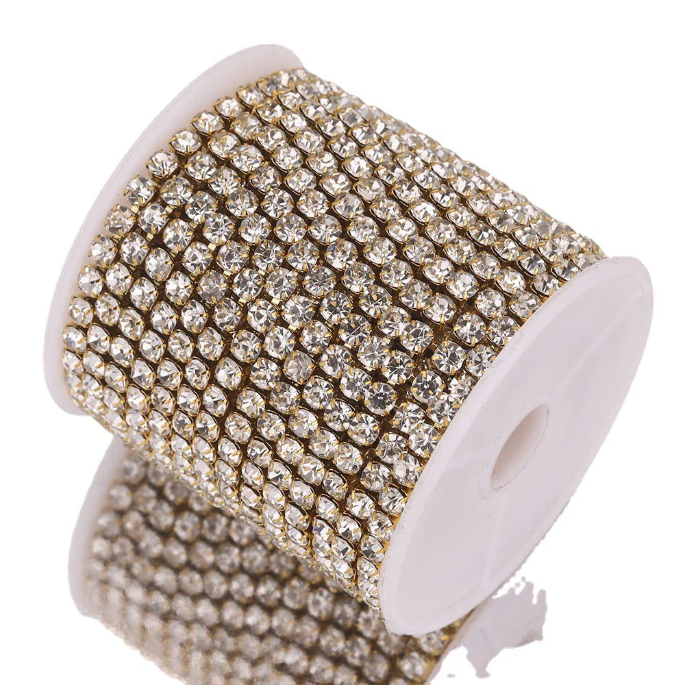 Garment Accessories Square Metal Electroplated Water Drill Claw Chain For Jewelry - Image 5