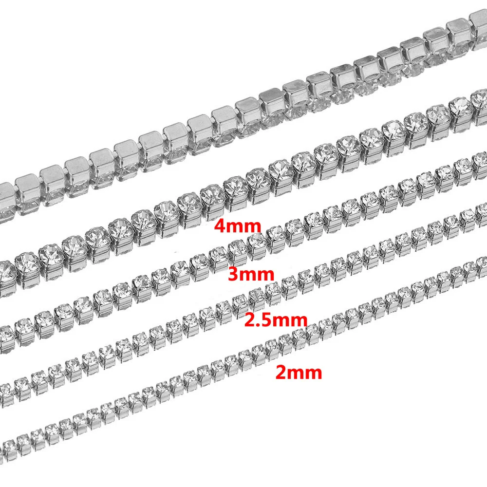 Garment Accessories Square Metal Electroplated Water Drill Claw Chain For Jewelry - Image 6