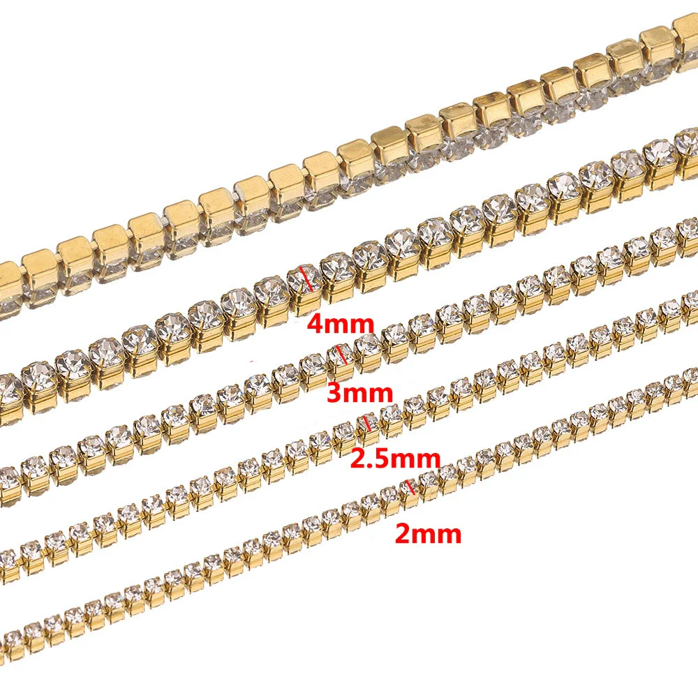 Garment Accessories Square Metal Electroplated Water Drill Claw Chain For Jewelry - Image 7