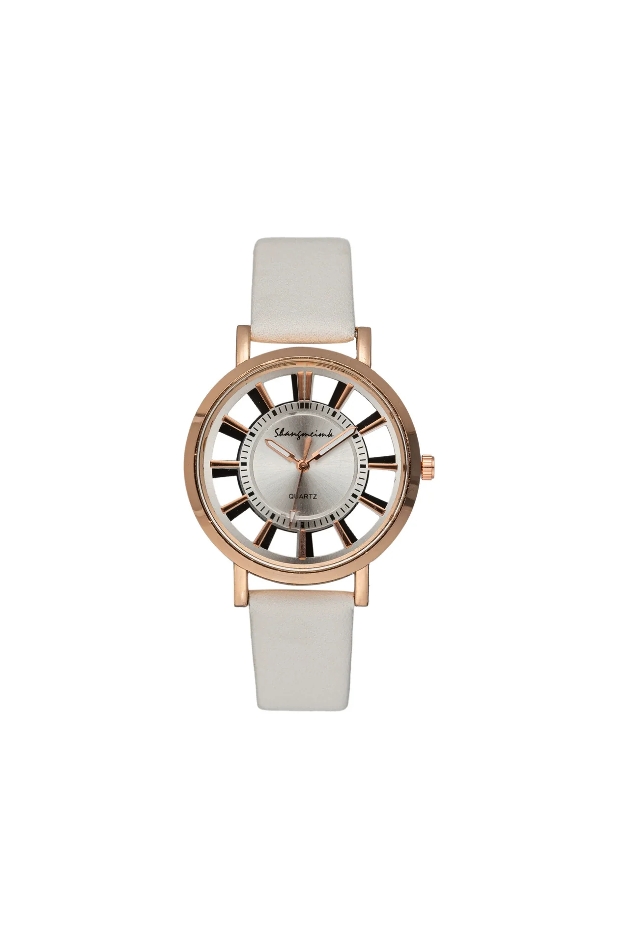 Gear Belt Watch Alloy Case Imitation Leather Strap Stainless Steel Buckle Round Dial Leisure Style - Image 7