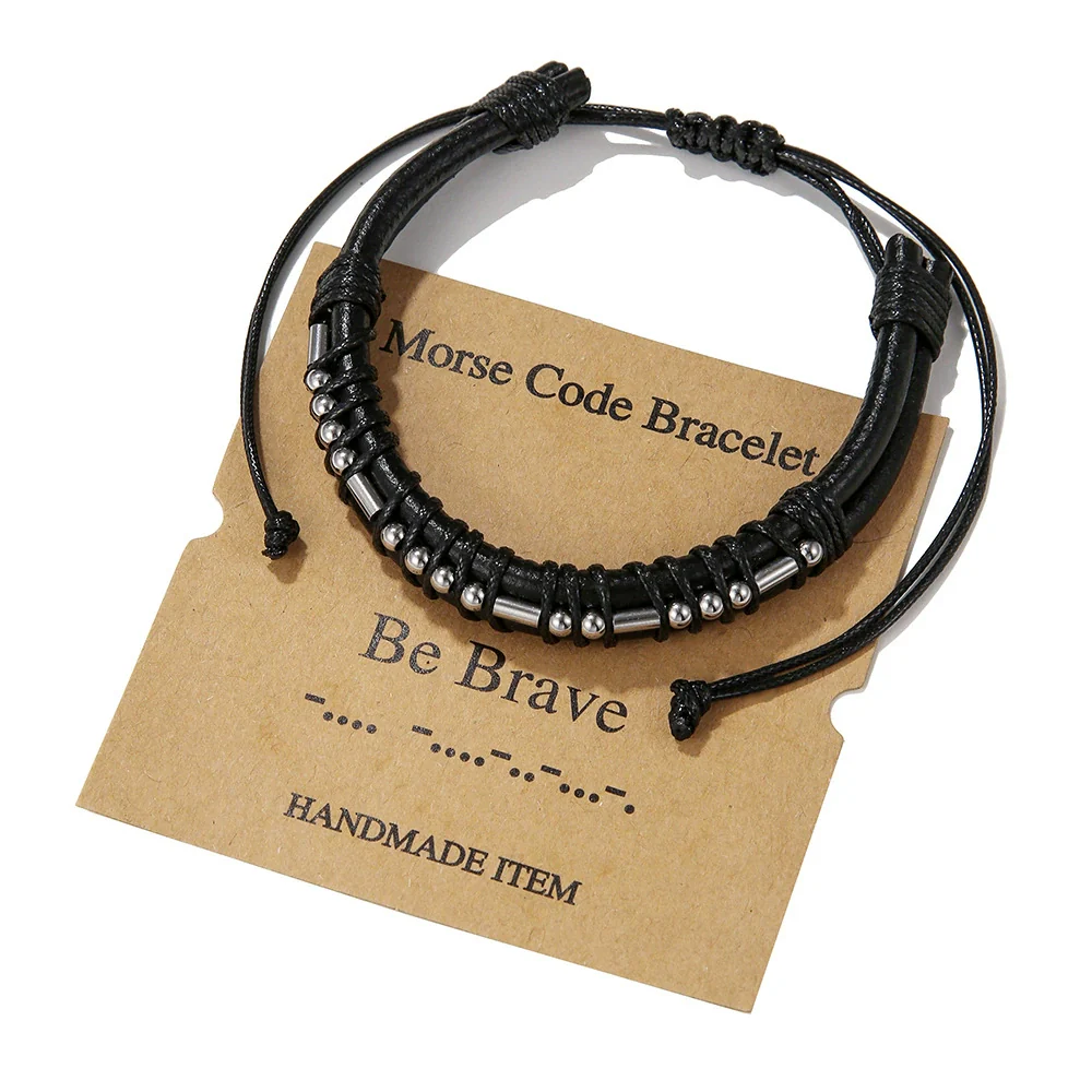Genuine Leather And Stainless Steel Unisex Bracelet With Electroplating Treatment - Image 13