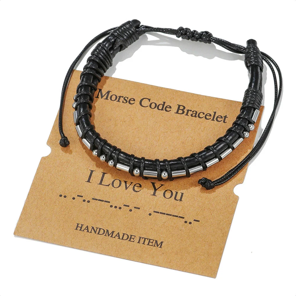 Genuine Leather And Stainless Steel Unisex Bracelet With Electroplating Treatment - Image 8
