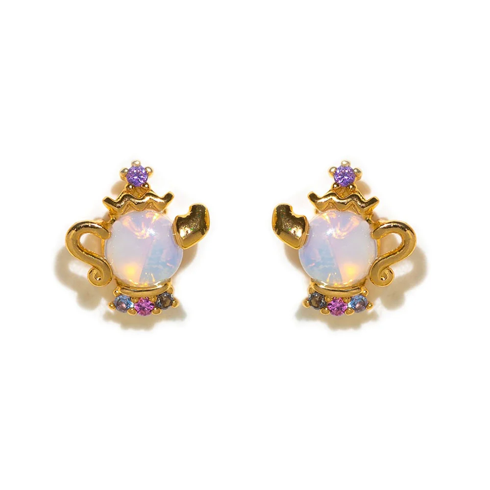 Geometric Copper Candle Earrings Set With Microset Zircon For Women - Image 11