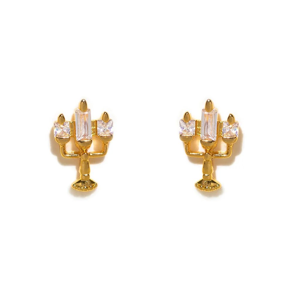 Geometric Copper Candle Earrings Set With Microset Zircon For Women - Image 14