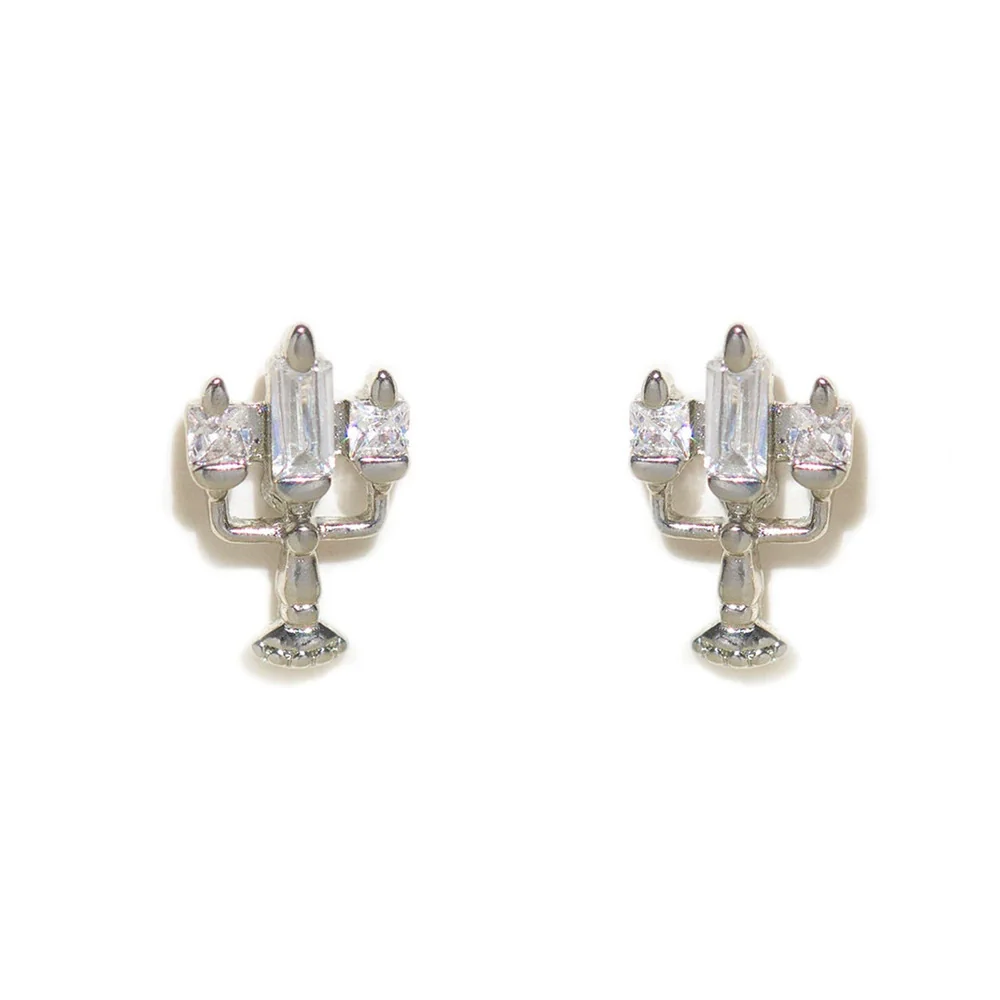 Geometric Copper Candle Earrings Set With Microset Zircon For Women - Image 15
