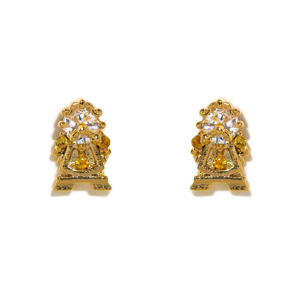 Geometric Copper Candle Earrings Set With Microset Zircon For Women - Image 17
