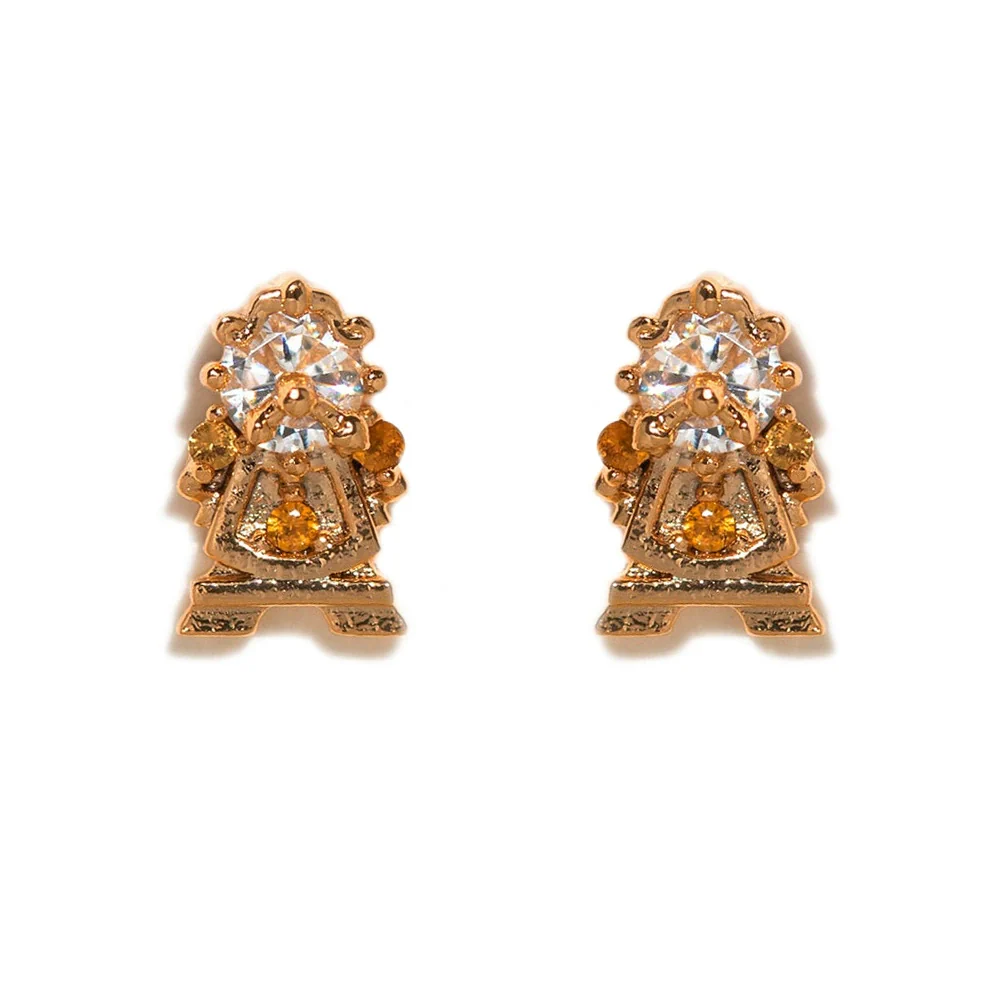Geometric Copper Candle Earrings Set With Microset Zircon For Women - Image 19
