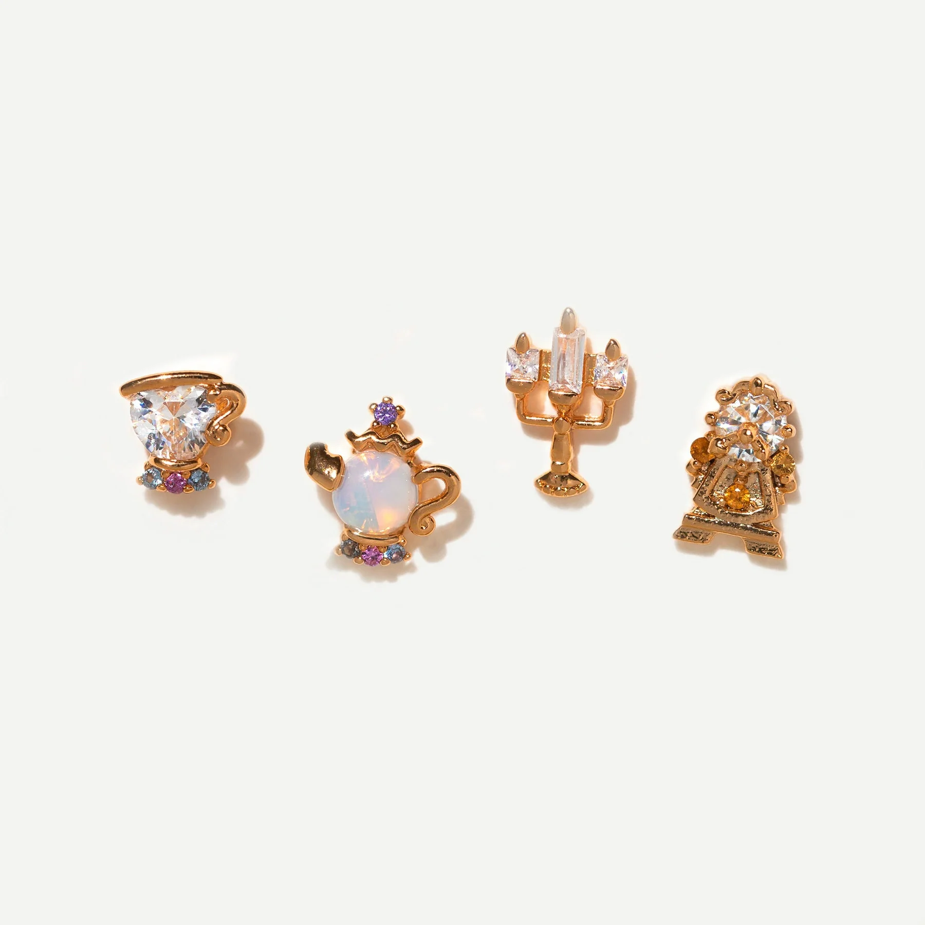 Geometric Copper Candle Earrings Set With Microset Zircon For Women - Image 7