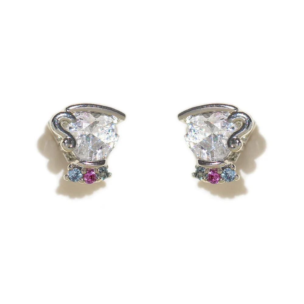 Geometric Copper Candle Earrings Set With Microset Zircon For Women - Image 9