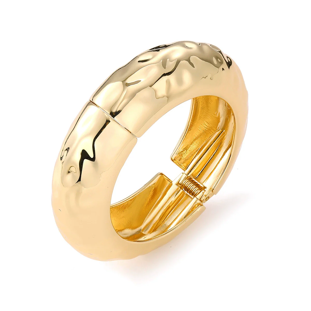 Geometric Irregular Exaggerated Metal Bracelet For Women With Electroplating And Liquid Metal Glow Surface And Water Drops Design - Image 10