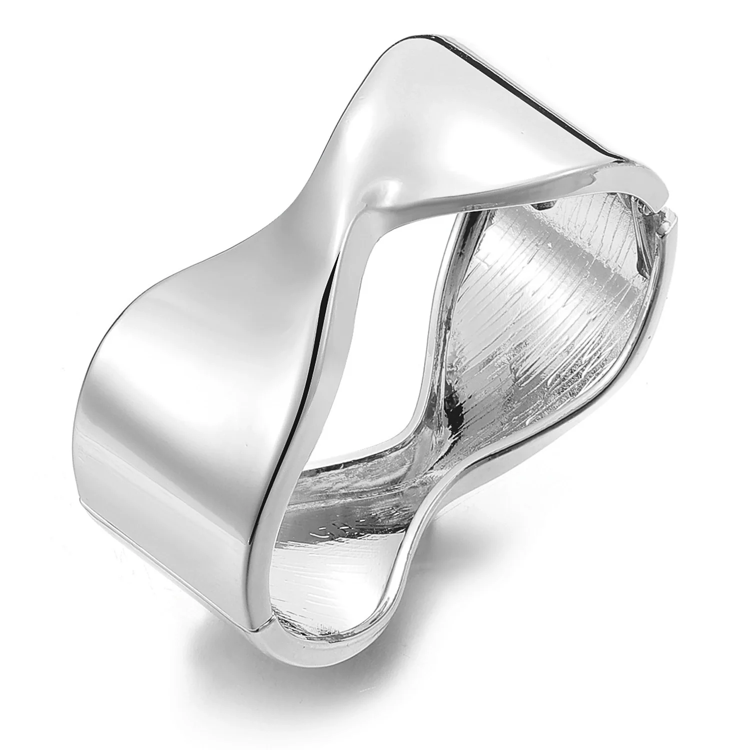 Geometric Irregular Exaggerated Metal Bracelet For Women With Electroplating And Liquid Metal Glow Surface And Water Drops Design - Image 5