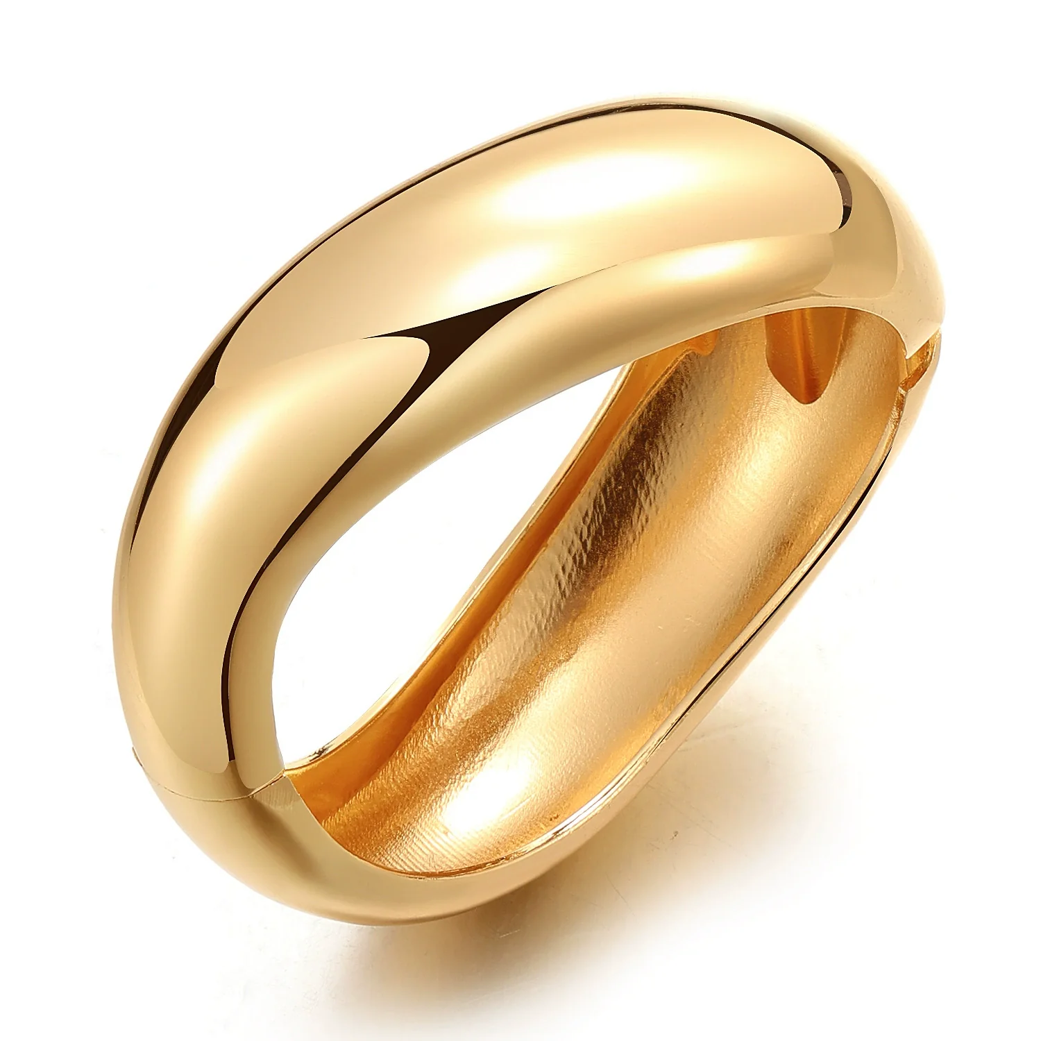 Geometric Irregular Exaggerated Metal Bracelet For Women With Electroplating And Liquid Metal Glow Surface And Water Drops Design - Image 9
