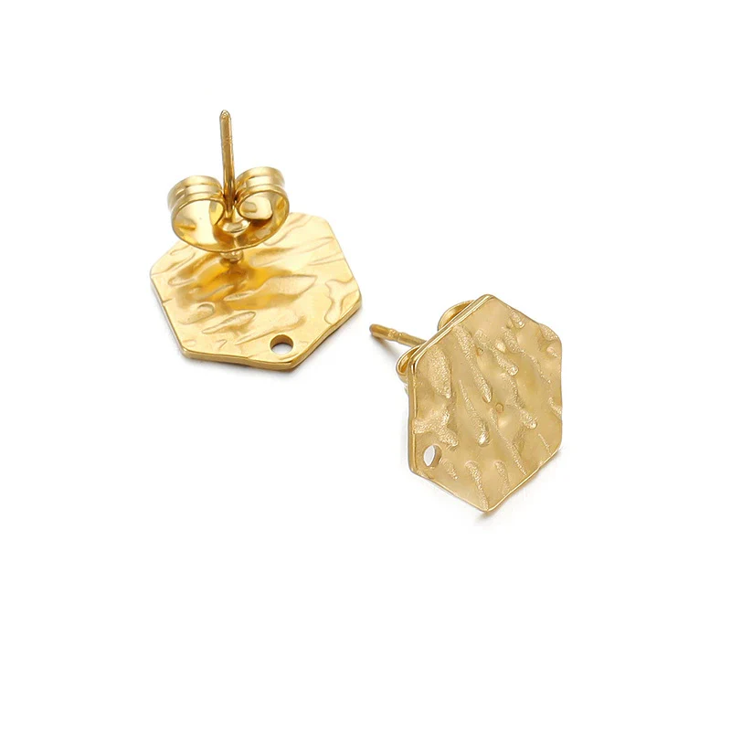 Geometric Stainless Steel Embossed Butterfly Flower Heartshaped Electroplated Earrings Accessories - Image 10