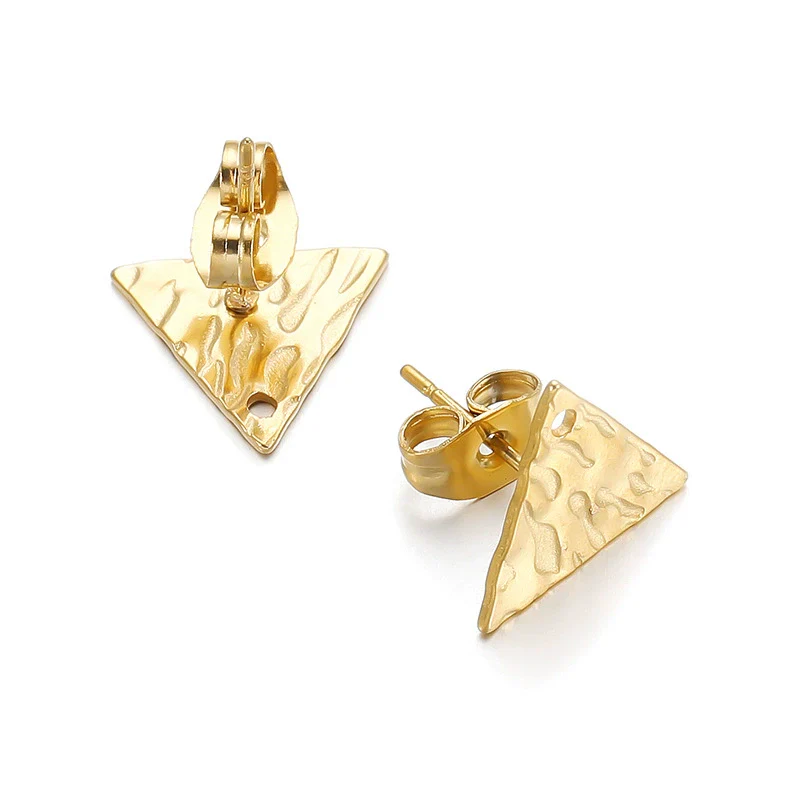 Geometric Stainless Steel Embossed Butterfly Flower Heartshaped Electroplated Earrings Accessories - Image 12