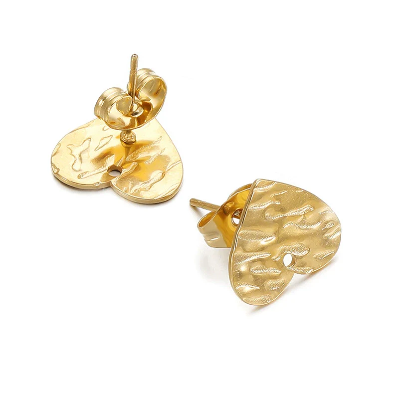 Geometric Stainless Steel Embossed Butterfly Flower Heartshaped Electroplated Earrings Accessories - Image 13