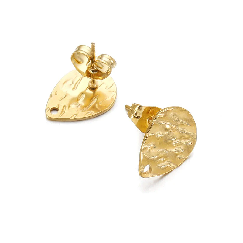 Geometric Stainless Steel Embossed Butterfly Flower Heartshaped Electroplated Earrings Accessories - Image 14