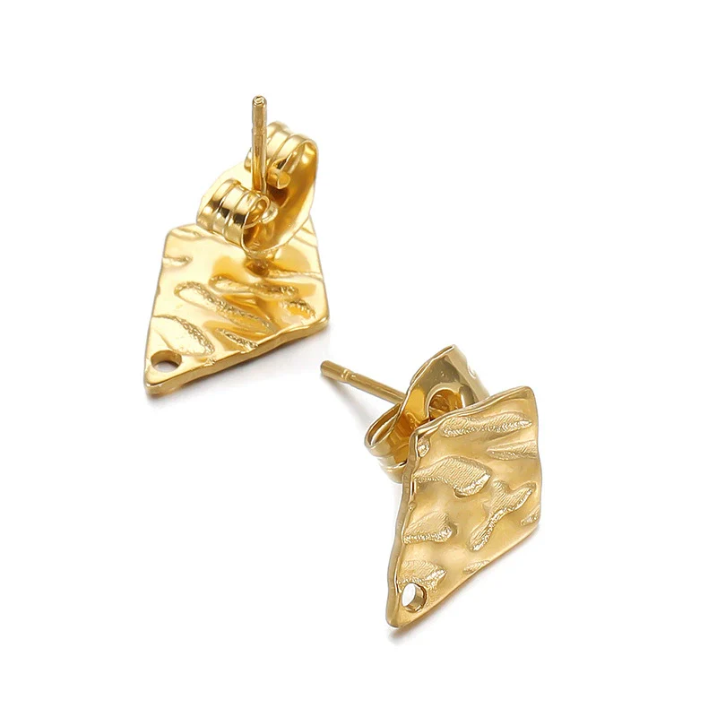 Geometric Stainless Steel Embossed Butterfly Flower Heartshaped Electroplated Earrings Accessories - Image 16