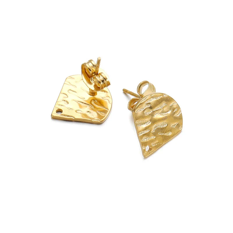 Geometric Stainless Steel Embossed Butterfly Flower Heartshaped Electroplated Earrings Accessories - Image 17