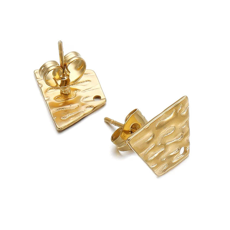 Geometric Stainless Steel Embossed Butterfly Flower Heartshaped Electroplated Earrings Accessories - Image 18