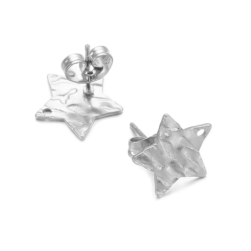 Geometric Stainless Steel Embossed Butterfly Flower Heartshaped Electroplated Earrings Accessories - Image 19