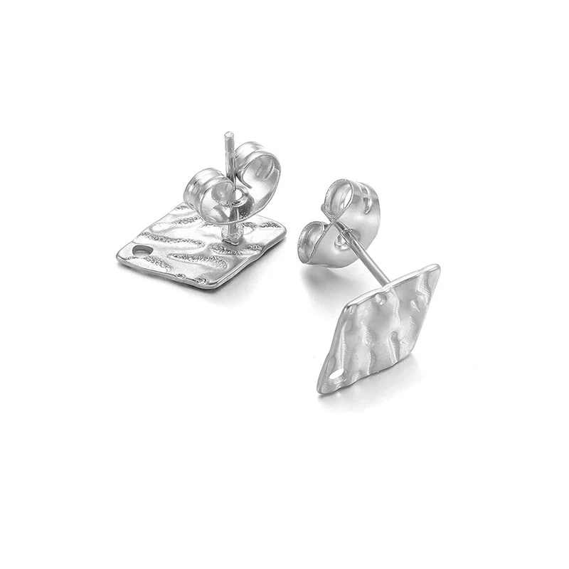 Geometric Stainless Steel Embossed Butterfly Flower Heartshaped Electroplated Earrings Accessories - Image 20