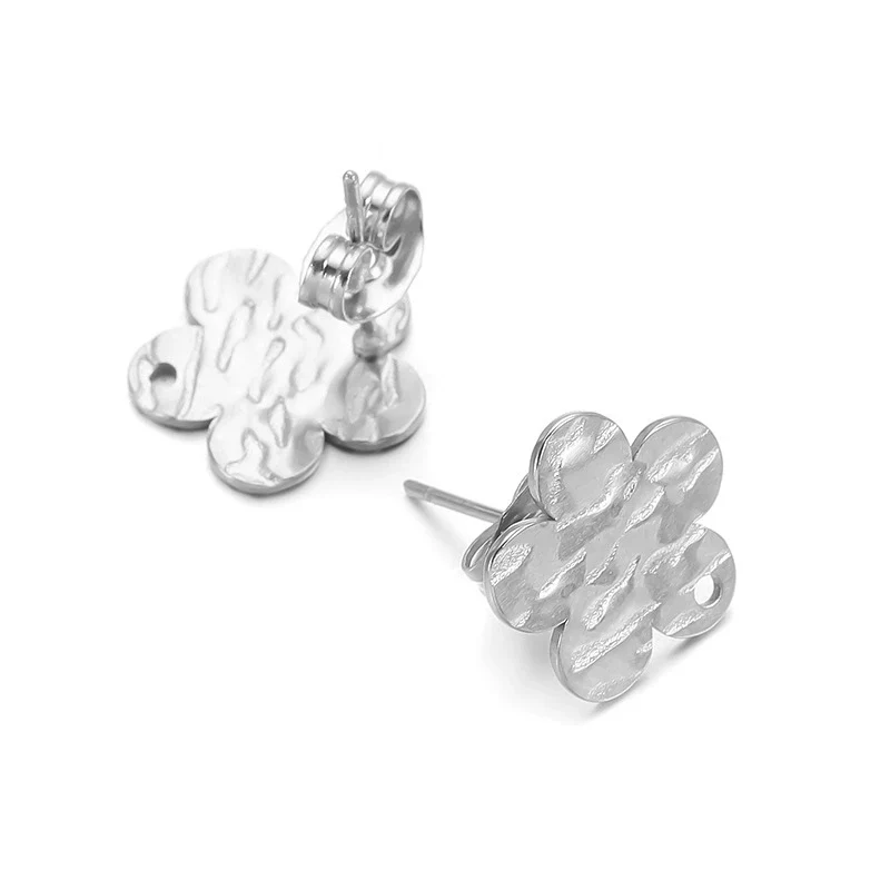 Geometric Stainless Steel Embossed Butterfly Flower Heartshaped Electroplated Earrings Accessories - Image 21