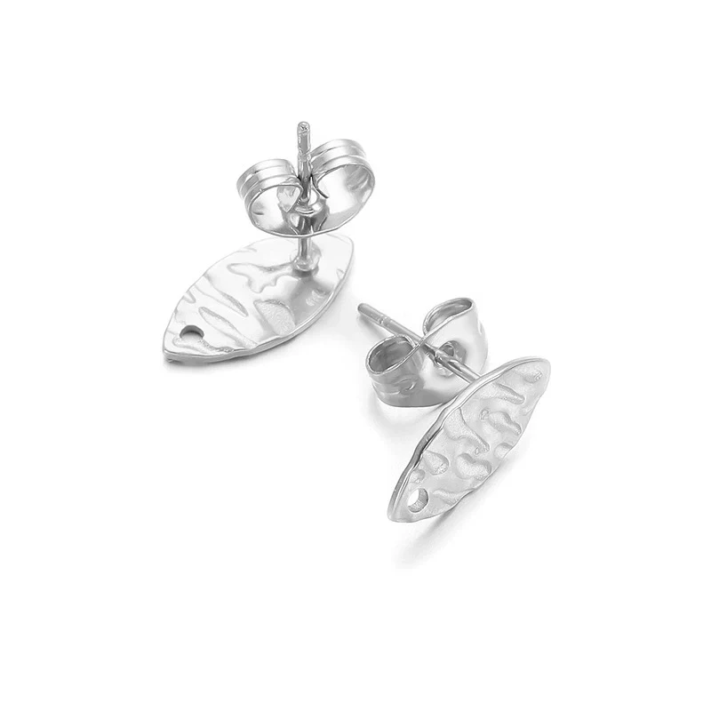 Geometric Stainless Steel Embossed Butterfly Flower Heartshaped Electroplated Earrings Accessories - Image 23