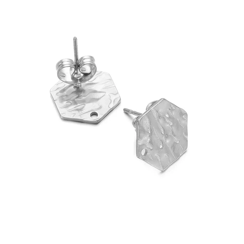 Geometric Stainless Steel Embossed Butterfly Flower Heartshaped Electroplated Earrings Accessories - Image 24