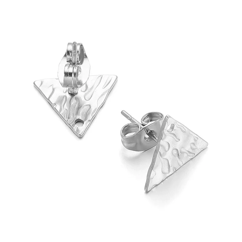 Geometric Stainless Steel Embossed Butterfly Flower Heartshaped Electroplated Earrings Accessories - Image 26