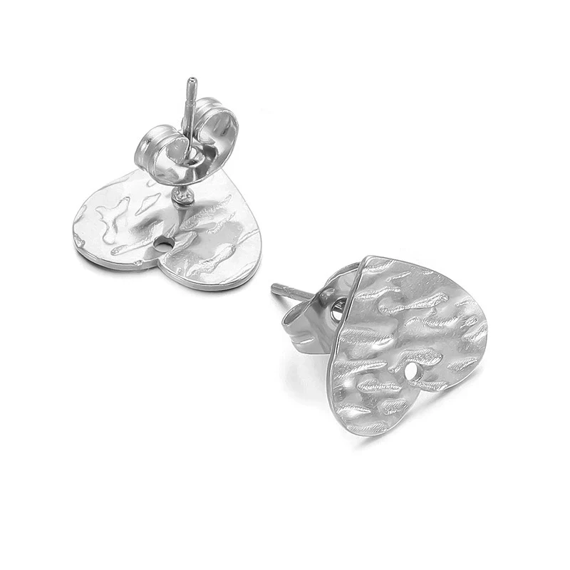 Geometric Stainless Steel Embossed Butterfly Flower Heartshaped Electroplated Earrings Accessories - Image 27