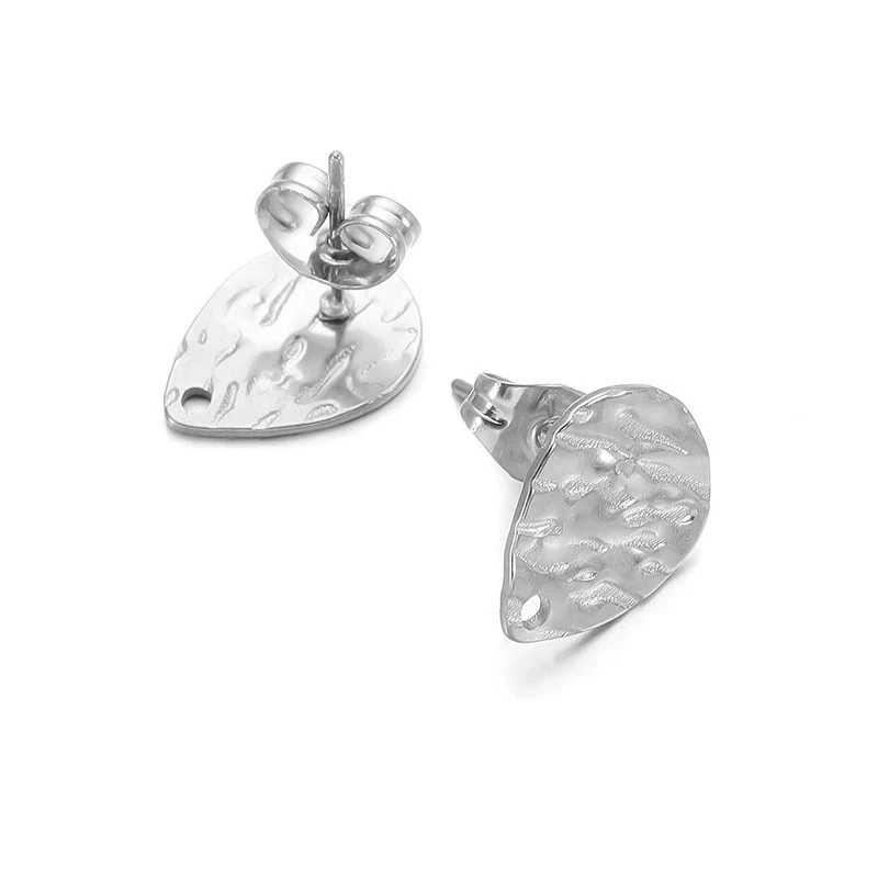 Geometric Stainless Steel Embossed Butterfly Flower Heartshaped Electroplated Earrings Accessories - Image 28