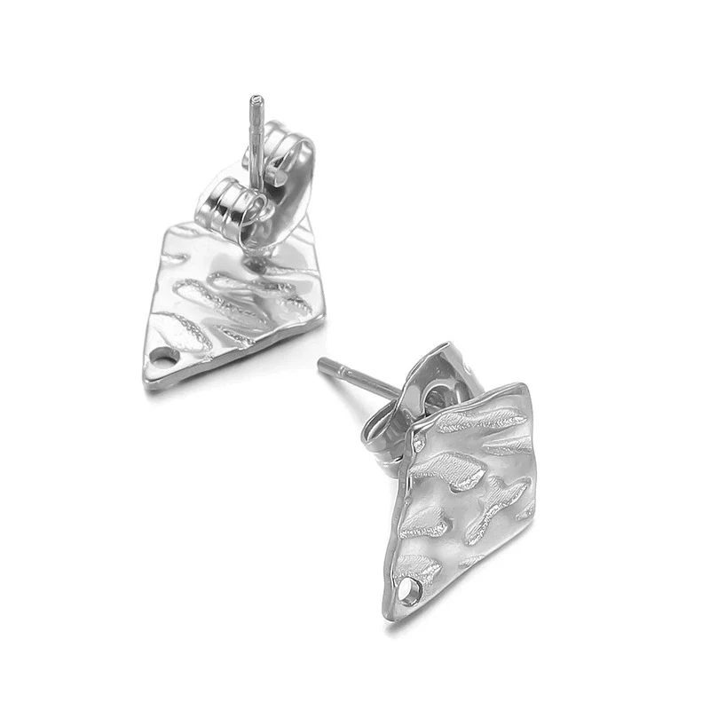 Geometric Stainless Steel Embossed Butterfly Flower Heartshaped Electroplated Earrings Accessories - Image 30