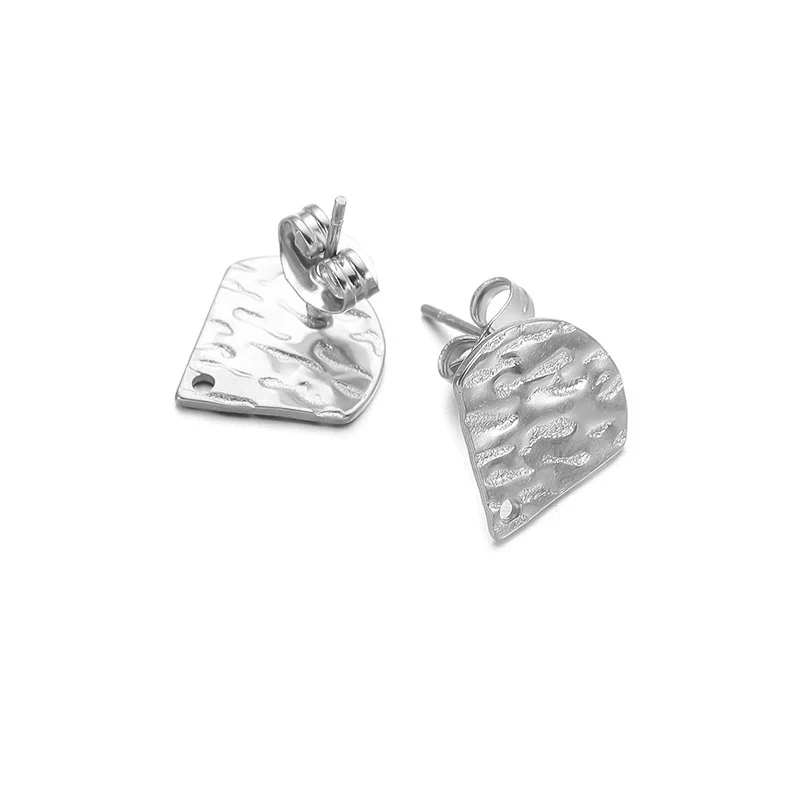 Geometric Stainless Steel Embossed Butterfly Flower Heartshaped Electroplated Earrings Accessories - Image 31
