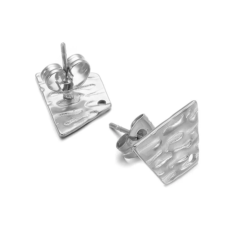 Geometric Stainless Steel Embossed Butterfly Flower Heartshaped Electroplated Earrings Accessories - Image 32