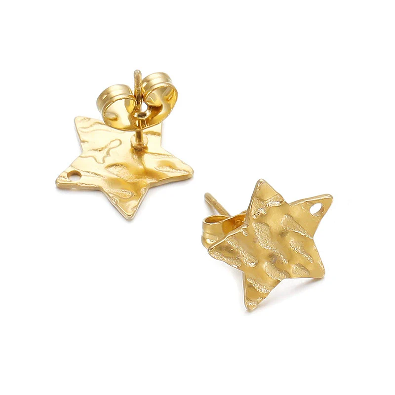 Geometric Stainless Steel Embossed Butterfly Flower Heartshaped Electroplated Earrings Accessories - Image 5