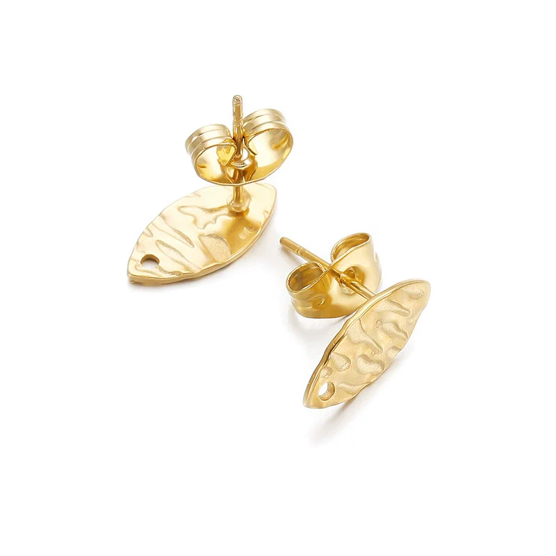 Geometric Stainless Steel Embossed Butterfly Flower Heartshaped Electroplated Earrings Accessories - Image 9