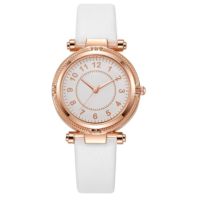 Girls' Casual Allmatch Mini Elegant Student Belt Watch Alloy Case Ordinary Glass Mirror Iron Buckle Imitation Leather Strap Round Dial - Image 6