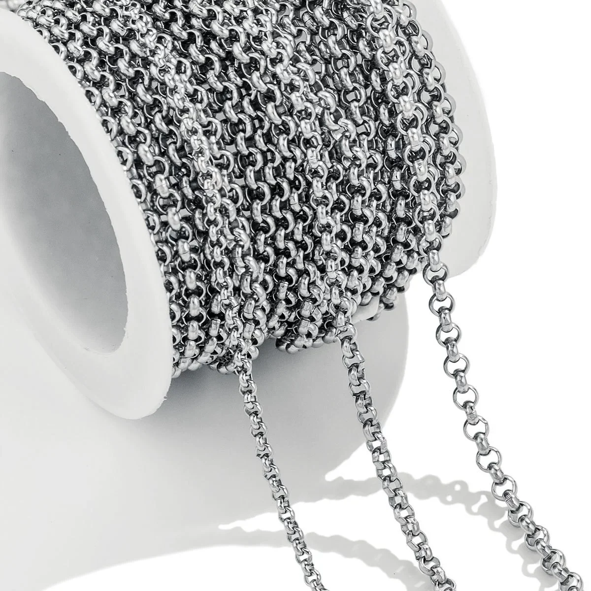 Girls Clavicle Sweater Pendant Chain Stainless Steel Oshaped Round Pearl Rice Chain With Electrolytic Polishing - Image 4
