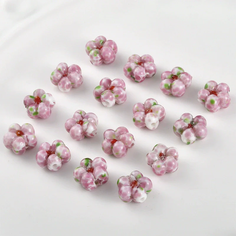 Glass Glazed Natural Style Straight Hole Beads Handmade Jewelry Accessories - Image 4