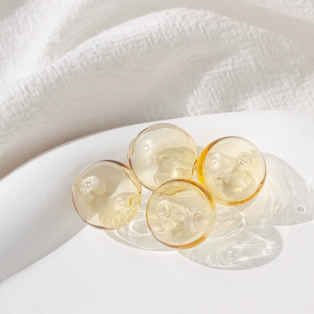Glass Glazed Round Beaded Bracelet And Ear Accessories Handmade Material - Image 11