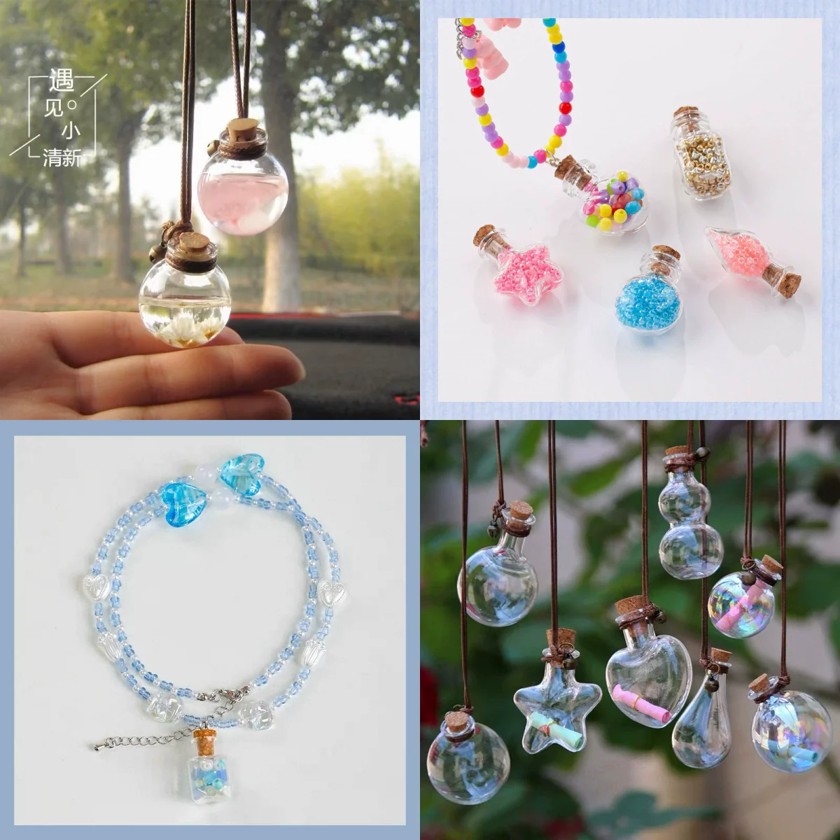 Glass Glazed Small Bottle Pendant Mobile Phone Lanyard Accessories - Image 2