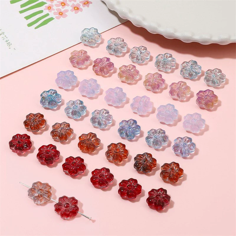 Glass Jewelry Material Package Accessories Handmade Diy Beaded Bracelet Necklace With Flower And Sakura Pattern Beads